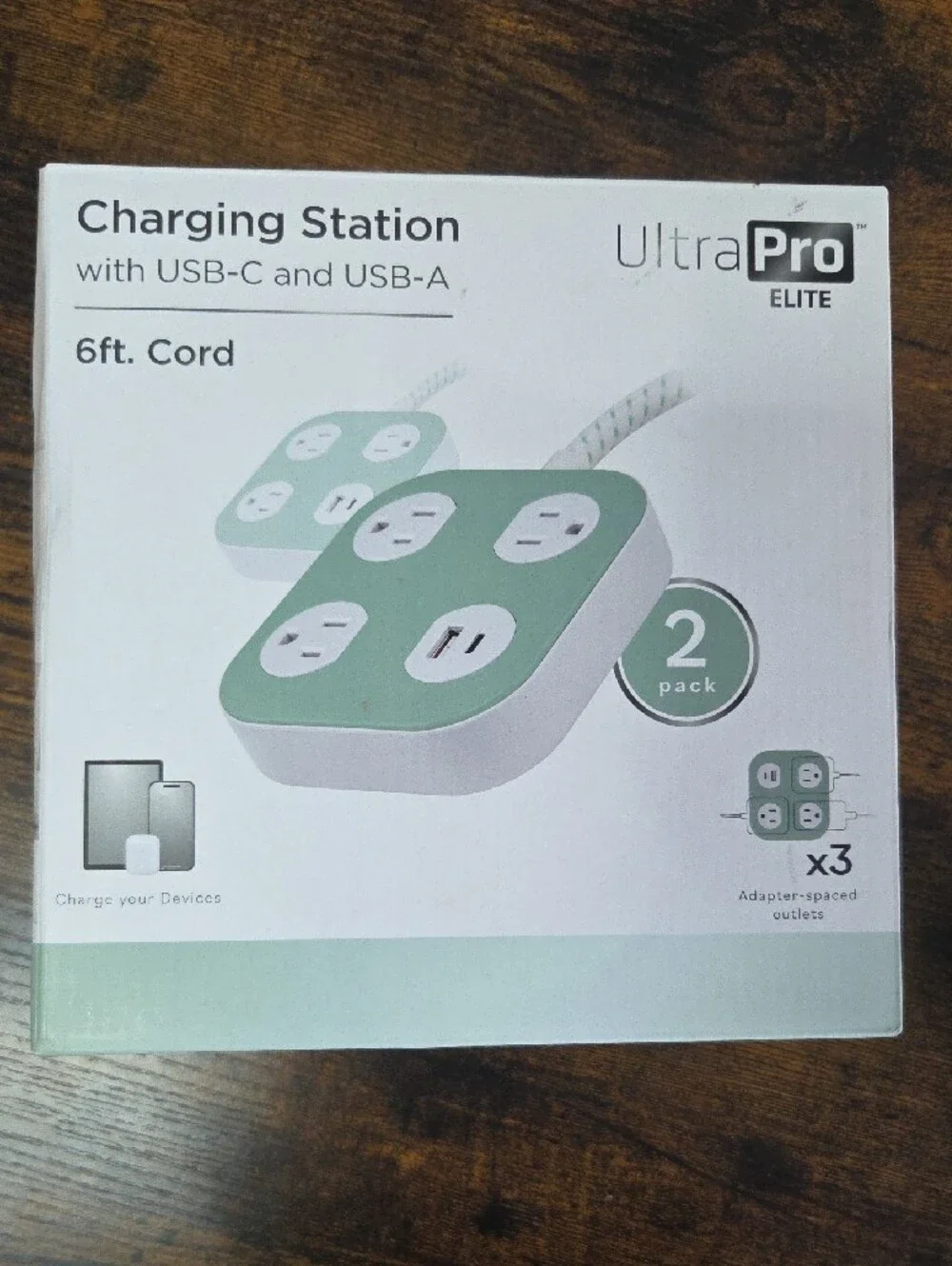 Bold Style Bold Power Charging Station With Usb-C And Usb-A Sage Green